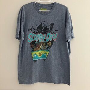 Scooby Doo Blue Striped Graphic T-shirt Mens XL Cotton Blend